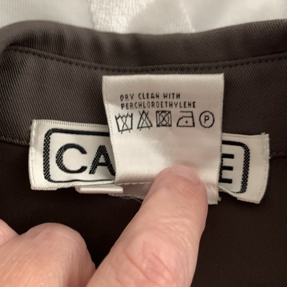 Carlisle Vintage Dark Brown Pantsuit. 48% Wool. Buttons & Stud Detailing. Size 6 - Picture 6 of 15